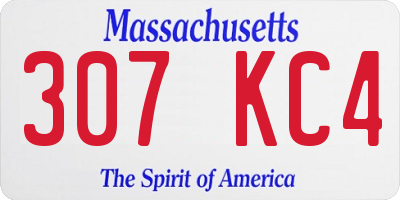 MA license plate 307KC4