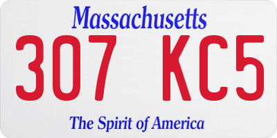MA license plate 307KC5