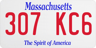 MA license plate 307KC6
