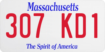 MA license plate 307KD1