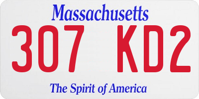 MA license plate 307KD2