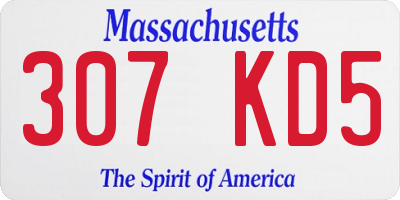 MA license plate 307KD5