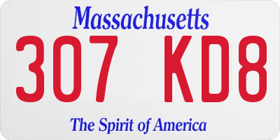 MA license plate 307KD8