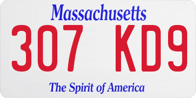 MA license plate 307KD9