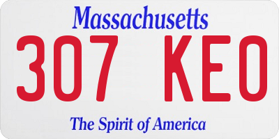 MA license plate 307KE0