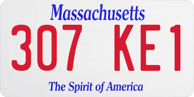 MA license plate 307KE1