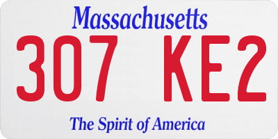 MA license plate 307KE2