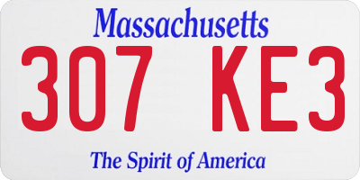 MA license plate 307KE3
