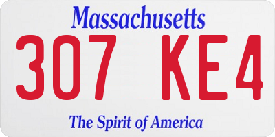 MA license plate 307KE4