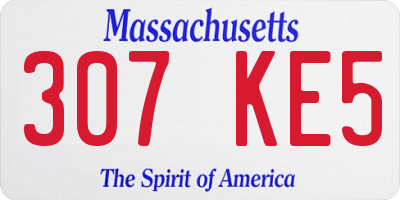 MA license plate 307KE5