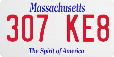 MA license plate 307KE8