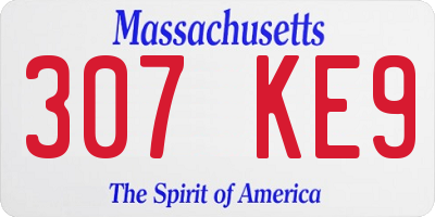 MA license plate 307KE9
