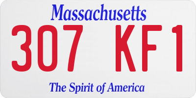MA license plate 307KF1