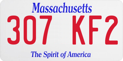 MA license plate 307KF2