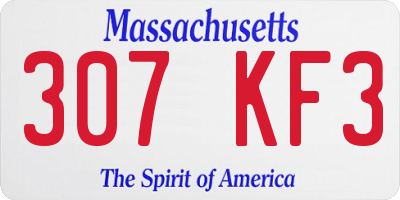 MA license plate 307KF3