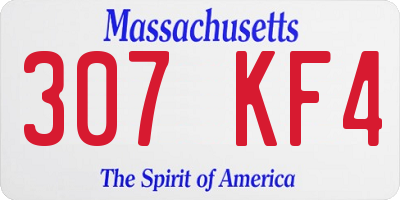 MA license plate 307KF4