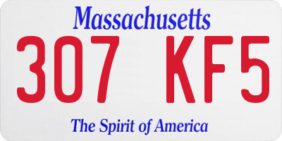 MA license plate 307KF5