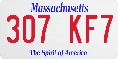MA license plate 307KF7