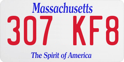 MA license plate 307KF8