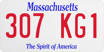 MA license plate 307KG1