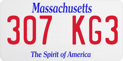 MA license plate 307KG3