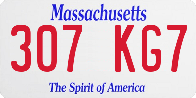 MA license plate 307KG7