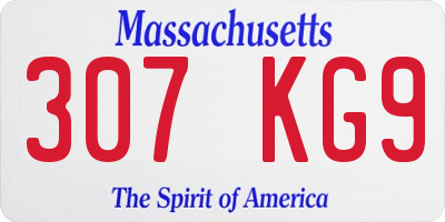 MA license plate 307KG9