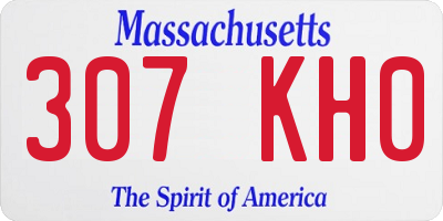 MA license plate 307KH0