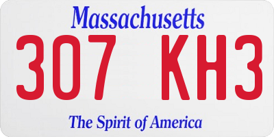 MA license plate 307KH3