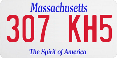 MA license plate 307KH5