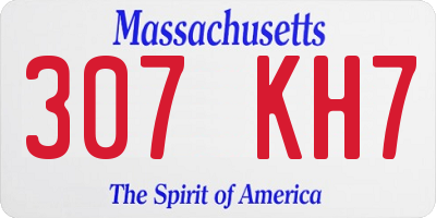 MA license plate 307KH7