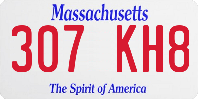 MA license plate 307KH8
