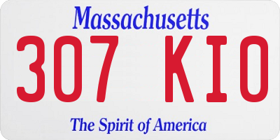 MA license plate 307KI0