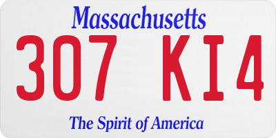 MA license plate 307KI4
