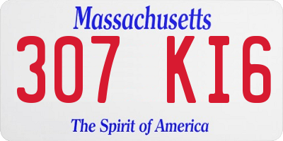 MA license plate 307KI6