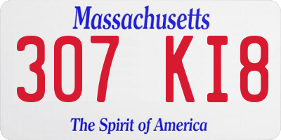MA license plate 307KI8