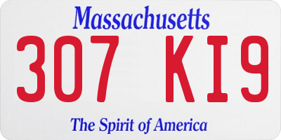 MA license plate 307KI9
