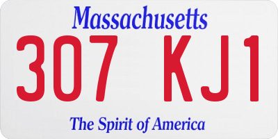 MA license plate 307KJ1
