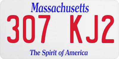 MA license plate 307KJ2
