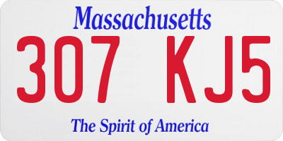 MA license plate 307KJ5