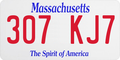 MA license plate 307KJ7