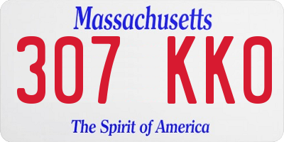 MA license plate 307KK0