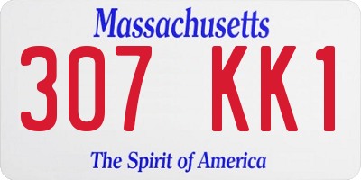 MA license plate 307KK1