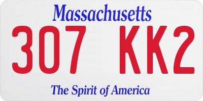 MA license plate 307KK2