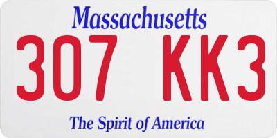 MA license plate 307KK3