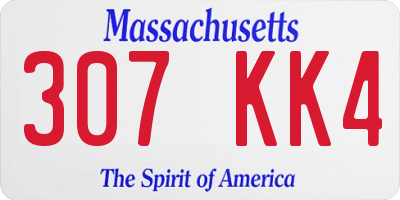 MA license plate 307KK4