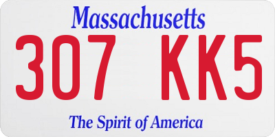 MA license plate 307KK5