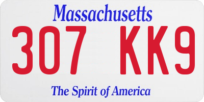 MA license plate 307KK9