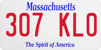 MA license plate 307KL0
