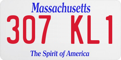 MA license plate 307KL1